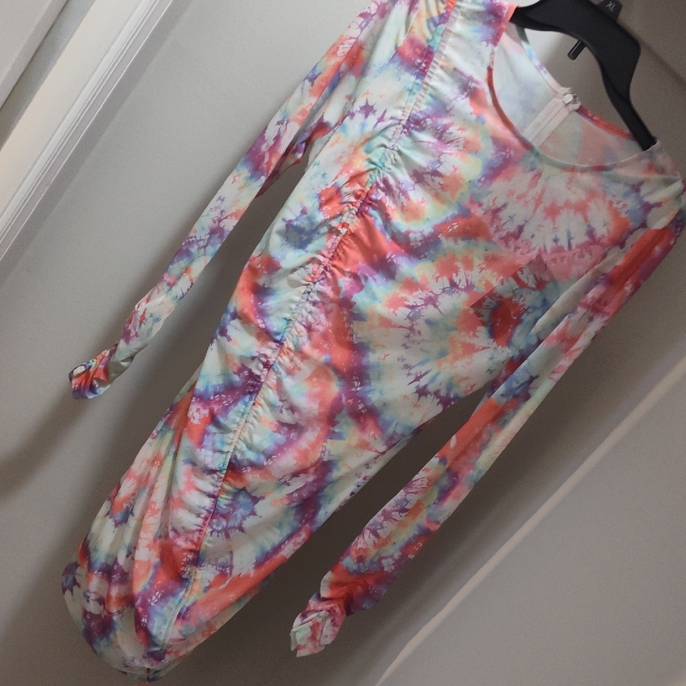 Fashion Nova Tie-Dye Long Sleeve Dress